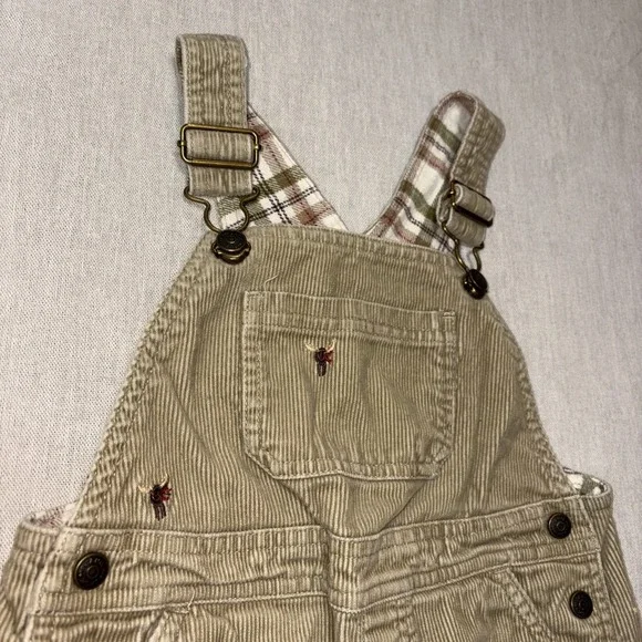 Janie and‎ Jack Overalls Boys In the Mountain (brown beige/ size 3T) Embroidered - Picture 3 of 6